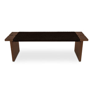 Merritt Dark Brown Teak Outdoor Bench