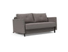 CUBED FULL SOFA BED in MIXED DANCE GREY FABRIC WITH Black Steel LEGS 521