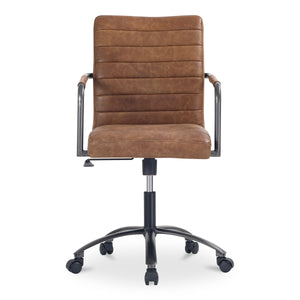 Moe's Roy Office Chair in Brown Leather