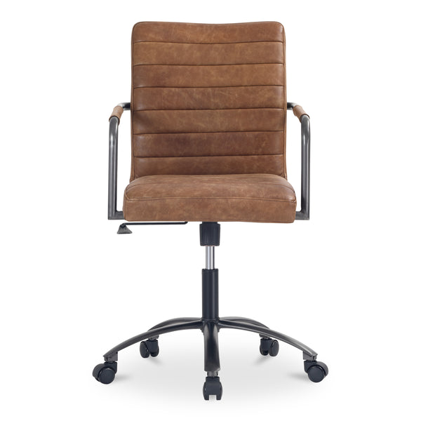 Moe's Roy Office Chair in Brown Leather