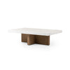 Bellamy Rectangular Coffee Table In White Carrera Marble