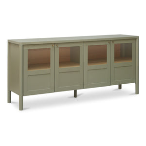Moe's Hannah Sideboard in Green with Glass Panels
