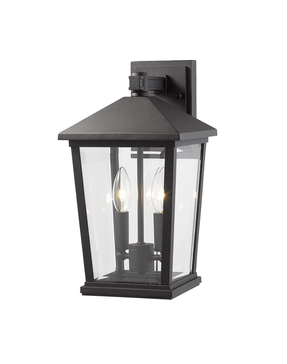 Beacon 2 Light Outdoor Wall Sconce in Black Finish