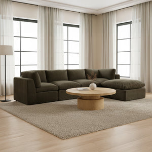 Leigh Brown Coffee Table with Scalloped Edge