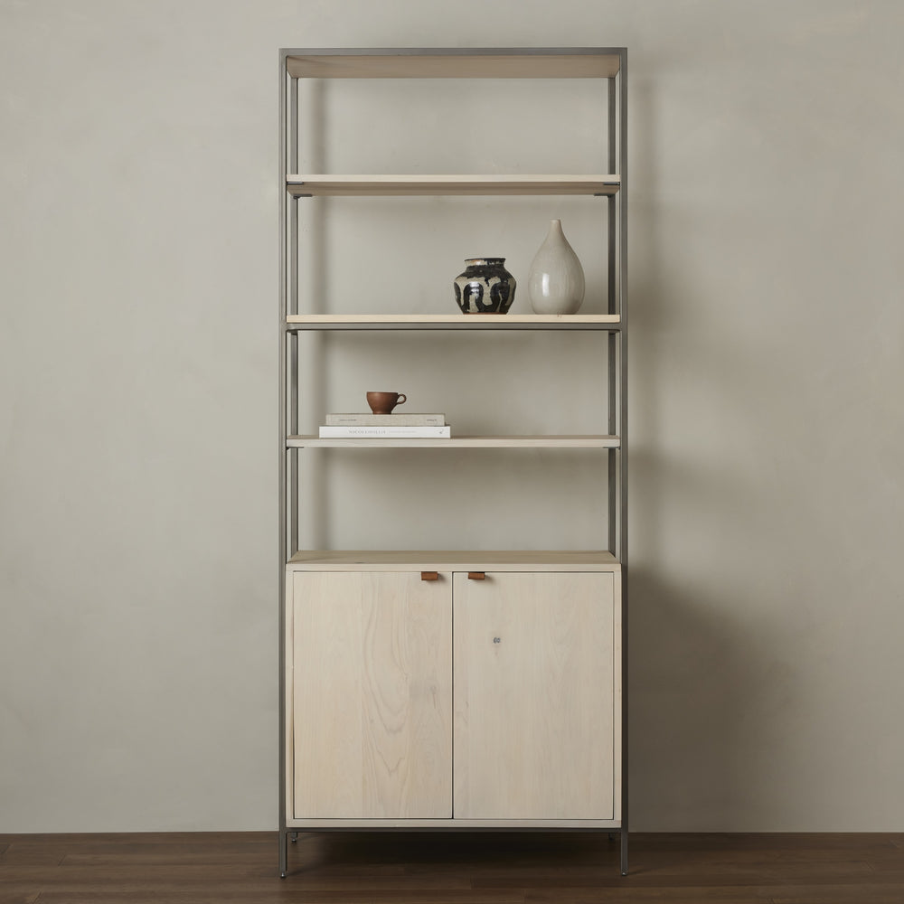 Trey Modular Wide Bookcase In Dove Poplar