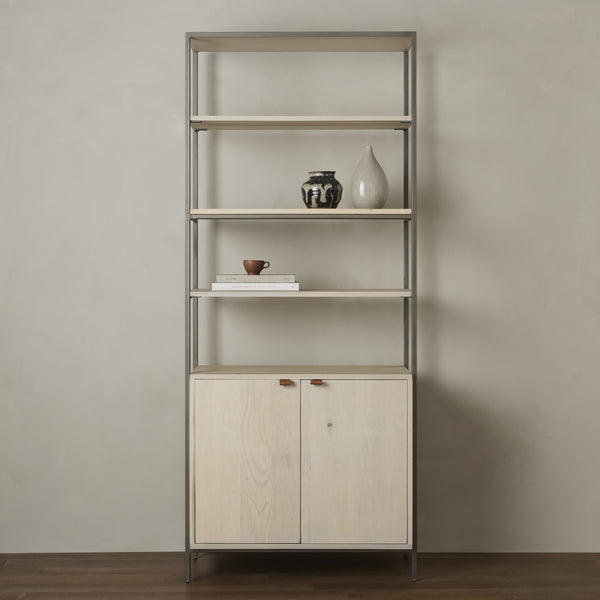 Trey Modular Wide Bookcase In Dove Poplar