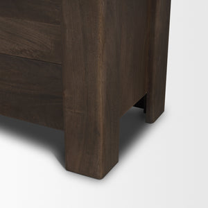Wallen Solid Dark Brown Wood Curio Cabinet