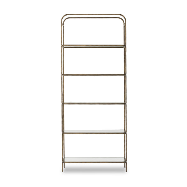 Swinton Bookcase In Hammered Aged Brass