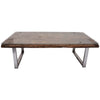 Rail Wood Glass & Metal Coffee Table