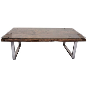 Rail Wood Glass & Metal Coffee Table