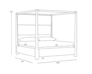 DANETTE CANOPY BED - KING - ZENITH TAUPE GREY