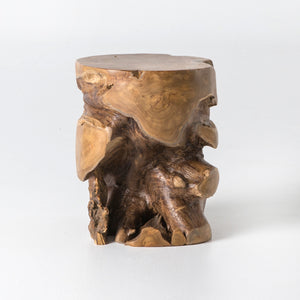 Teak Stool In Aged Natural Teak