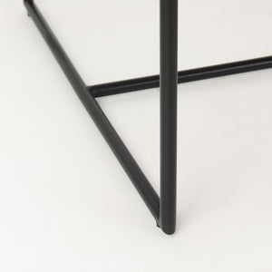 Stamford Beige Upholstered Seat w/ Wood Back, Black Metal Frame Dining Chair w/ Arms