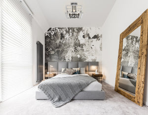 Quadra 4 Light Semi Flush Mount  in Chrome + Black Finish
