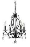 Princess Chandeliers 4 Light Mini Chandelier in Matte Black Finish