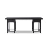 Avedon Desk In Aged Black Oak And Aged Black Oak Veneer And Brass Patina