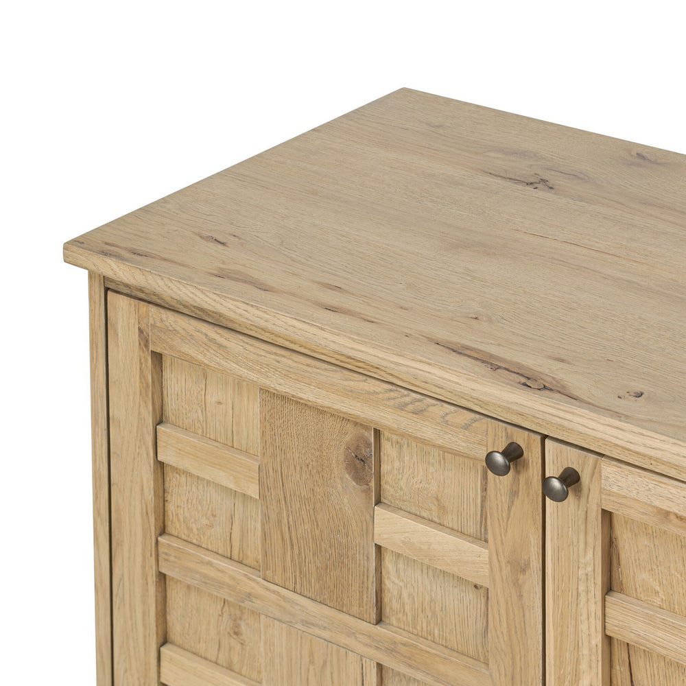 Alessio Media Console - Aged Natural Oak Veneer