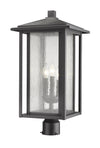 Aspen 3 Light Outdoor Post Mount Fixture in Black Finish