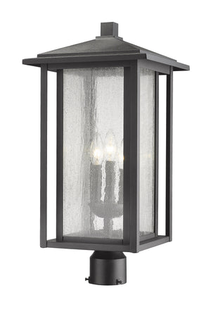 Aspen 3 Light Outdoor Post Mount Fixture in Black Finish