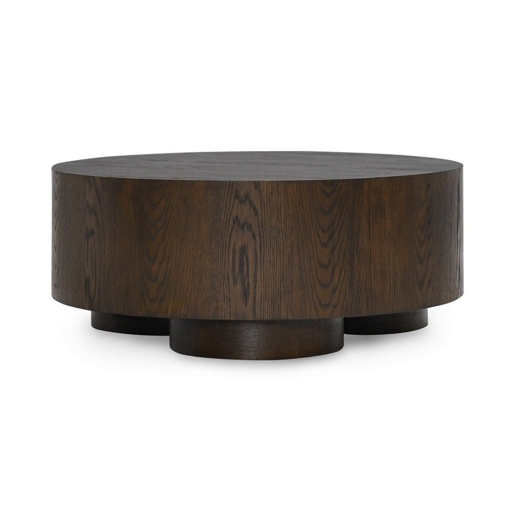 Runa Solid Wood Round Coffee Table - Oak Veneer
