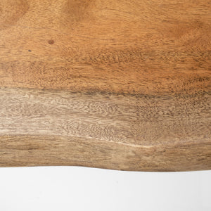 Papillion IV 60L x 26W Natural Solid Wood and Live Edge Iron Office Desk