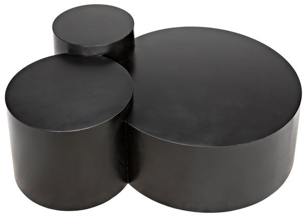 Ella Industrial Steel Coffee Table in Matte Black