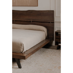 Moe's Madagascar Queen Platform Bed in Dark Brown