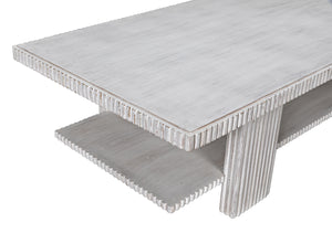 Humphrey Mahogany Coffee Table in White Wash Finish