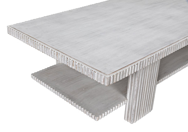 Humphrey Mahogany Coffee Table in White Wash Finish