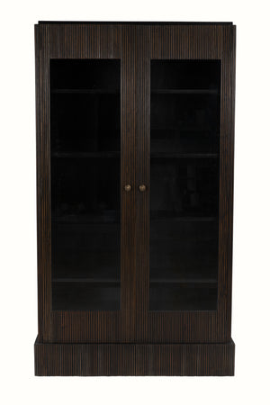 Noho Hutch in Mahogany, Hand-Rubbed Black with Light Brown Accents