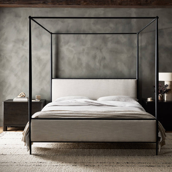Xander Canopy King Bed - Savoy Parchment