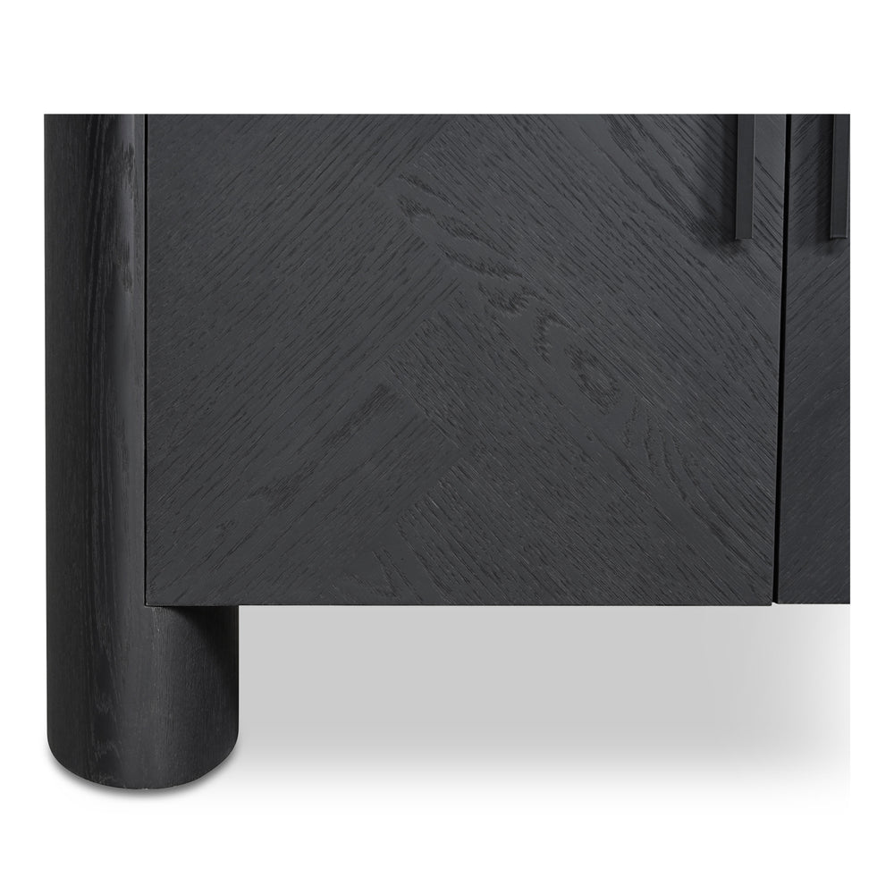 Moe's William Black Sideboard with Herringbone Doors