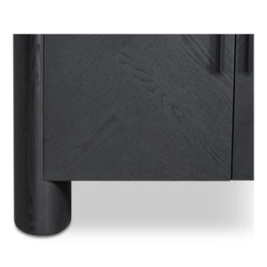 Moe's William Black Sideboard with Herringbone Doors