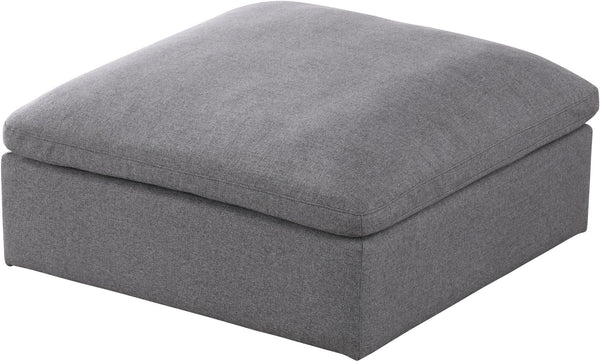 Carmen Cloud Ottoman In Grey Linen Fabric