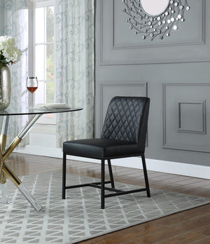Bernard Dining Chair In Black Faux Leather