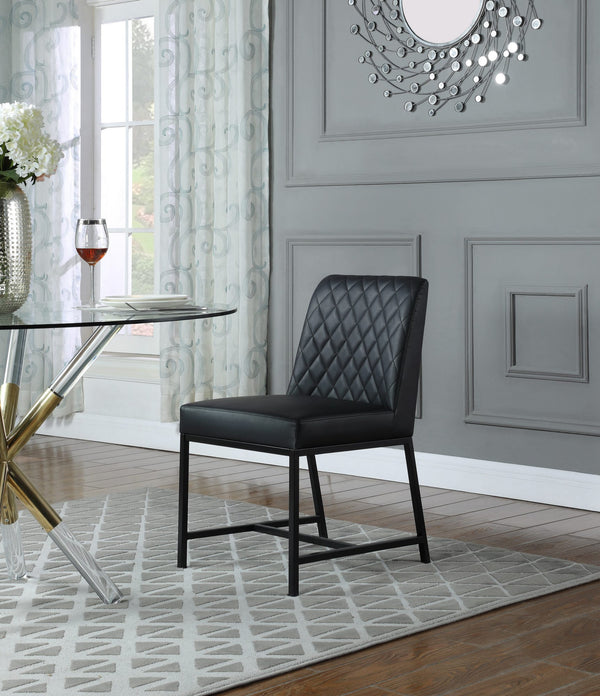 Bernard Dining Chair In Black Faux Leather