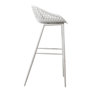 Piazza White Outdoor Barstool Set of 2