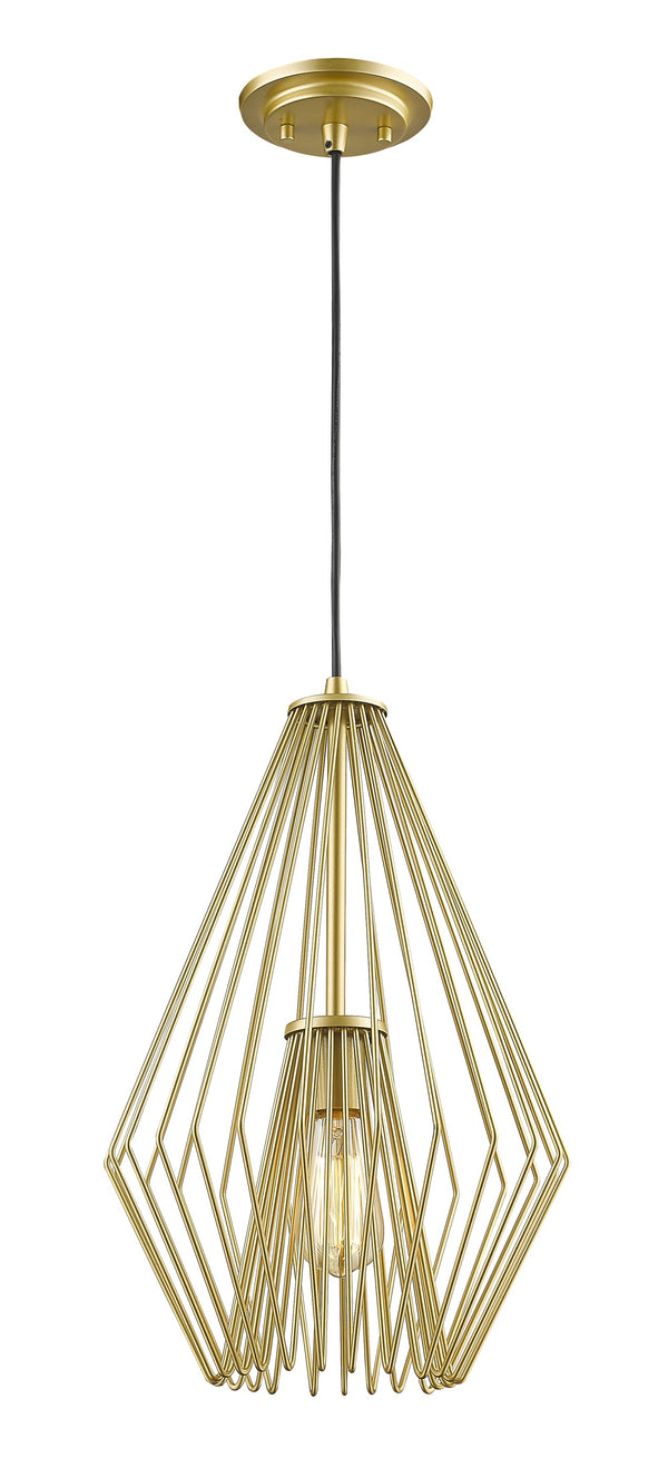Quintus 1 Light Mini Pendant in Metallic Gold Finish