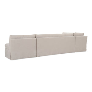 Moe's Fable Slipcover L-Shape Banquette 139.5" Beige