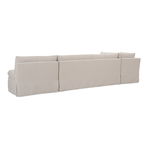 Moe's Fable Slipcover L-Shape Banquette 139.5" Beige