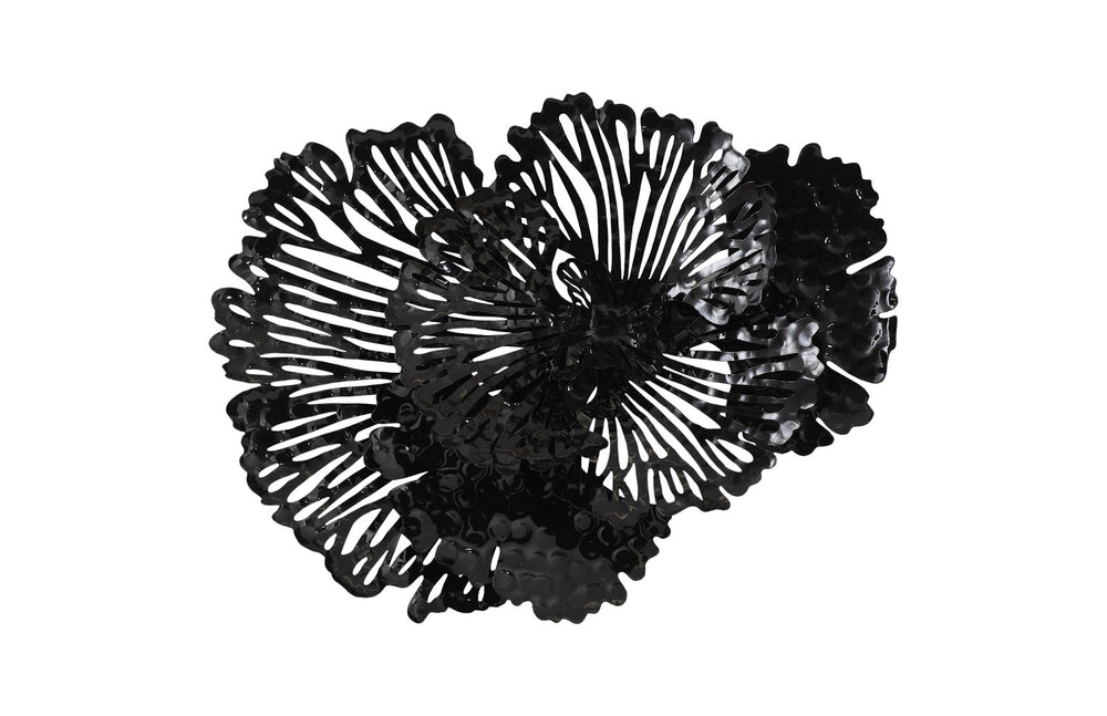 Flower Wall Art, Smallall, Black, Metal