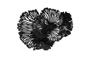 Flower Wall Art, Smallall, Black, Metal