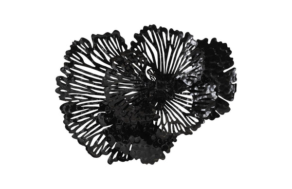 Flower Wall Art, Smallall, Black, Metal