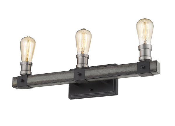 Kirkland 3 Light Vanity in Ashen Barnboard Finish