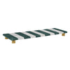 GREEN AND WHITE MARBLE TRAY WITH BRASS FEET