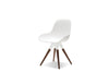 Iztuzu Dining chair in white fiberglass and walnut base