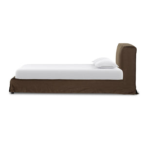 Aidan Slipcover King Bed - Brussels Coffee