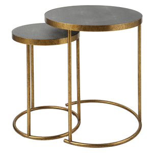 Aragon Brass Nesting Tables, S/2