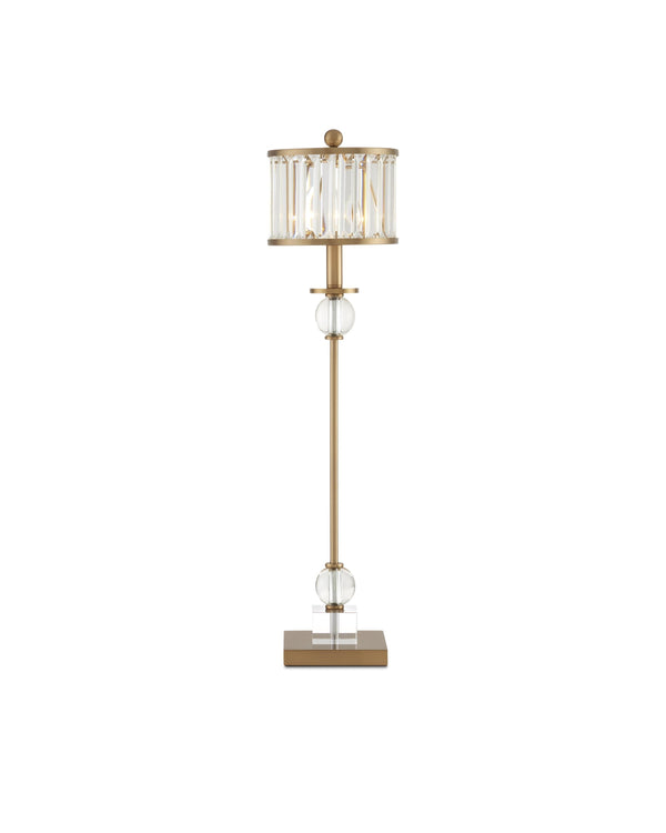 Parfait Table Lamp In Clear & Antique Brass