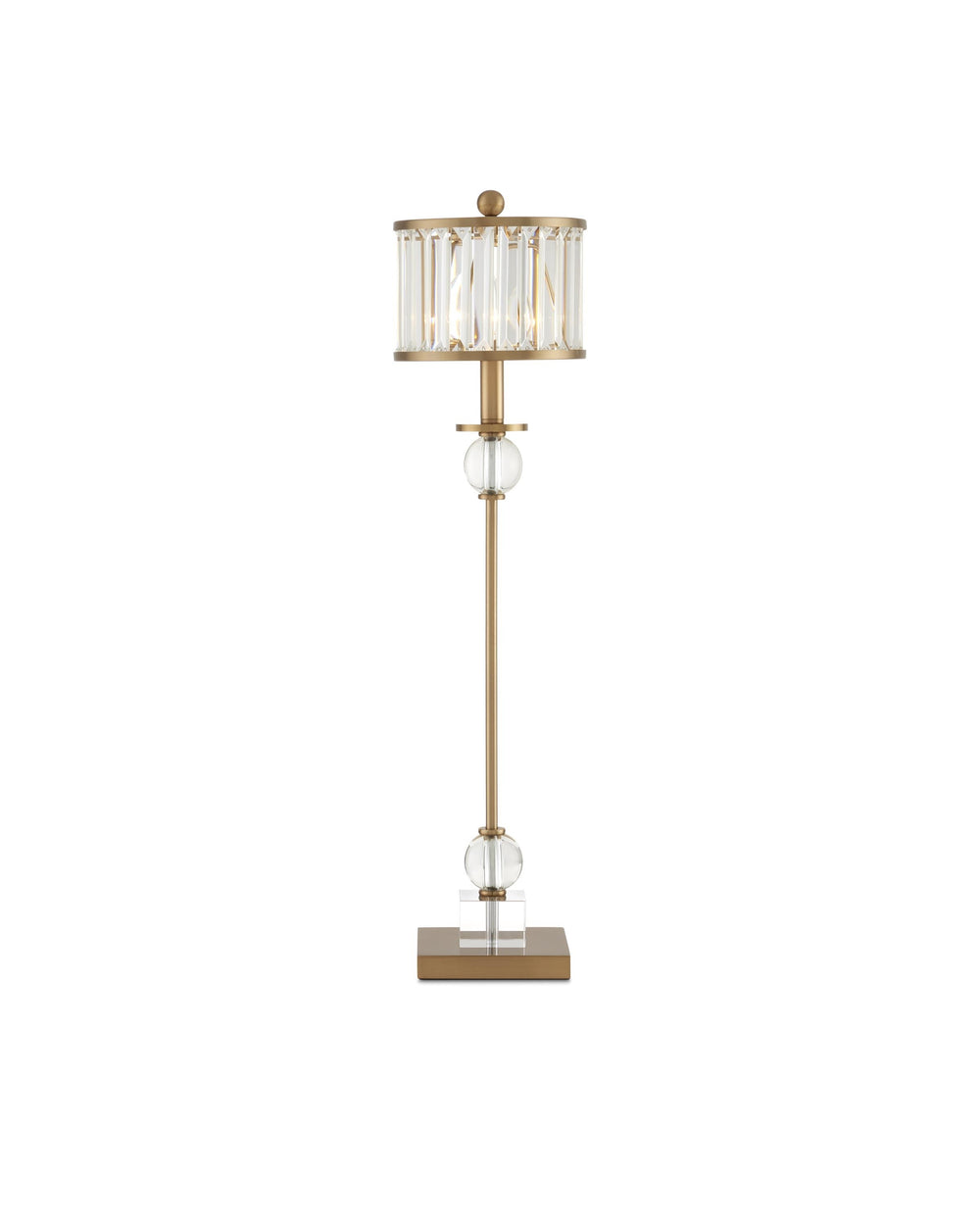 Parfait Table Lamp In Clear & Antique Brass